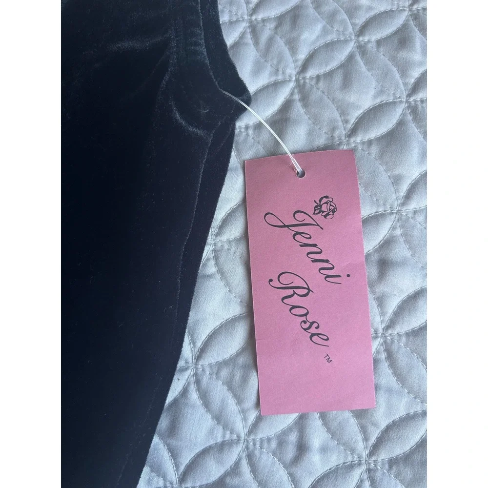 Vintage Jenni Rose Stone Wear Black Velvet Leotard Bodysuit Girls Size 4-6 NWT - Picture 2 of 5